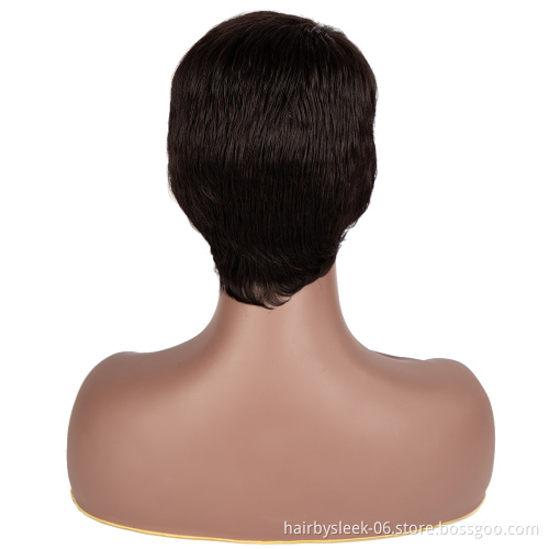 Rebecca fashion Brand wholesale Very short Wigs Hot Sell Best Middle Part Peruvian  Remy Hair HD Lace Front Wigs Human Hair wigs